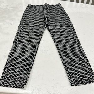 Black and white ankle length pull on pants
